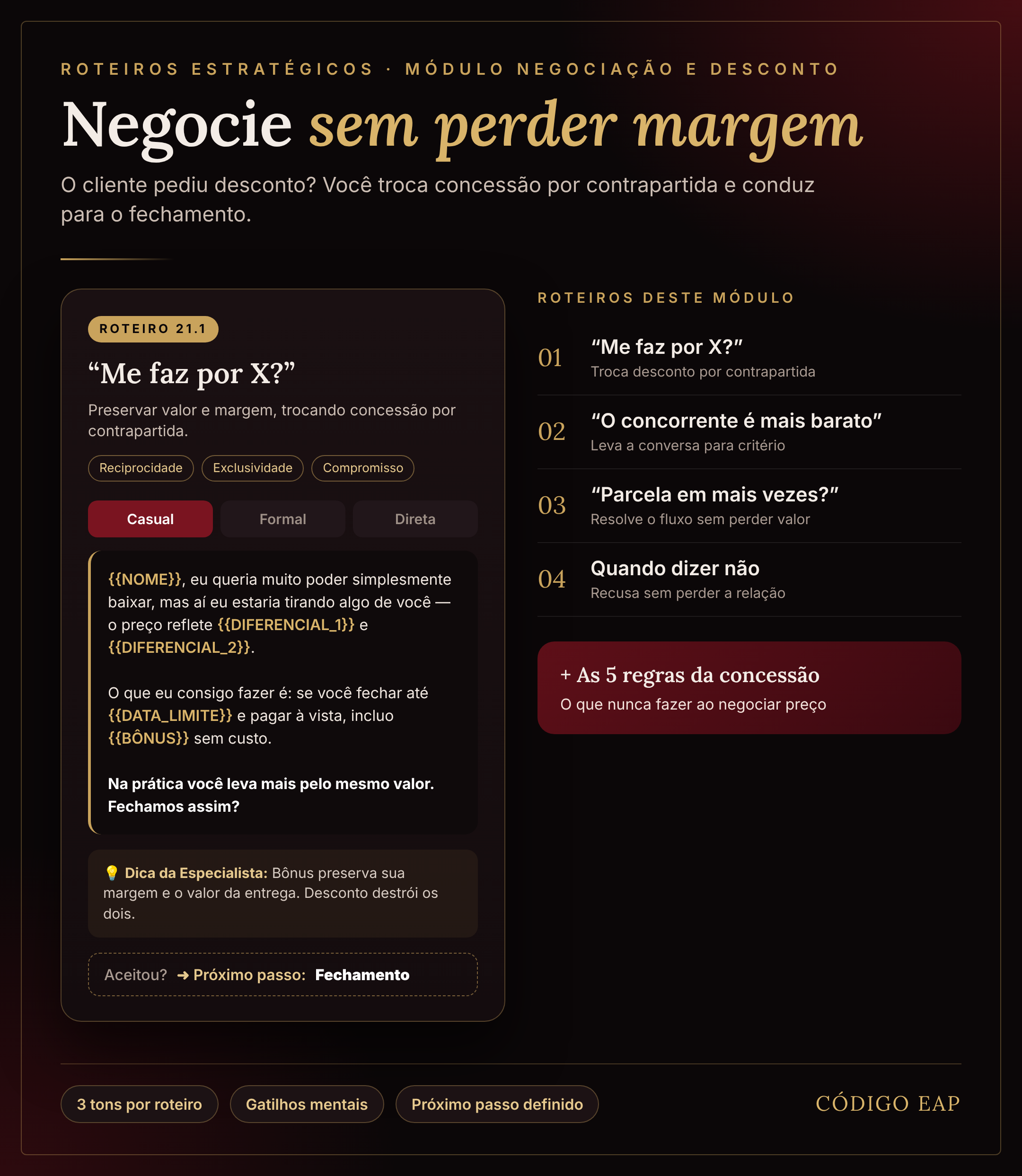 Roteiros estratégicos — Negociação