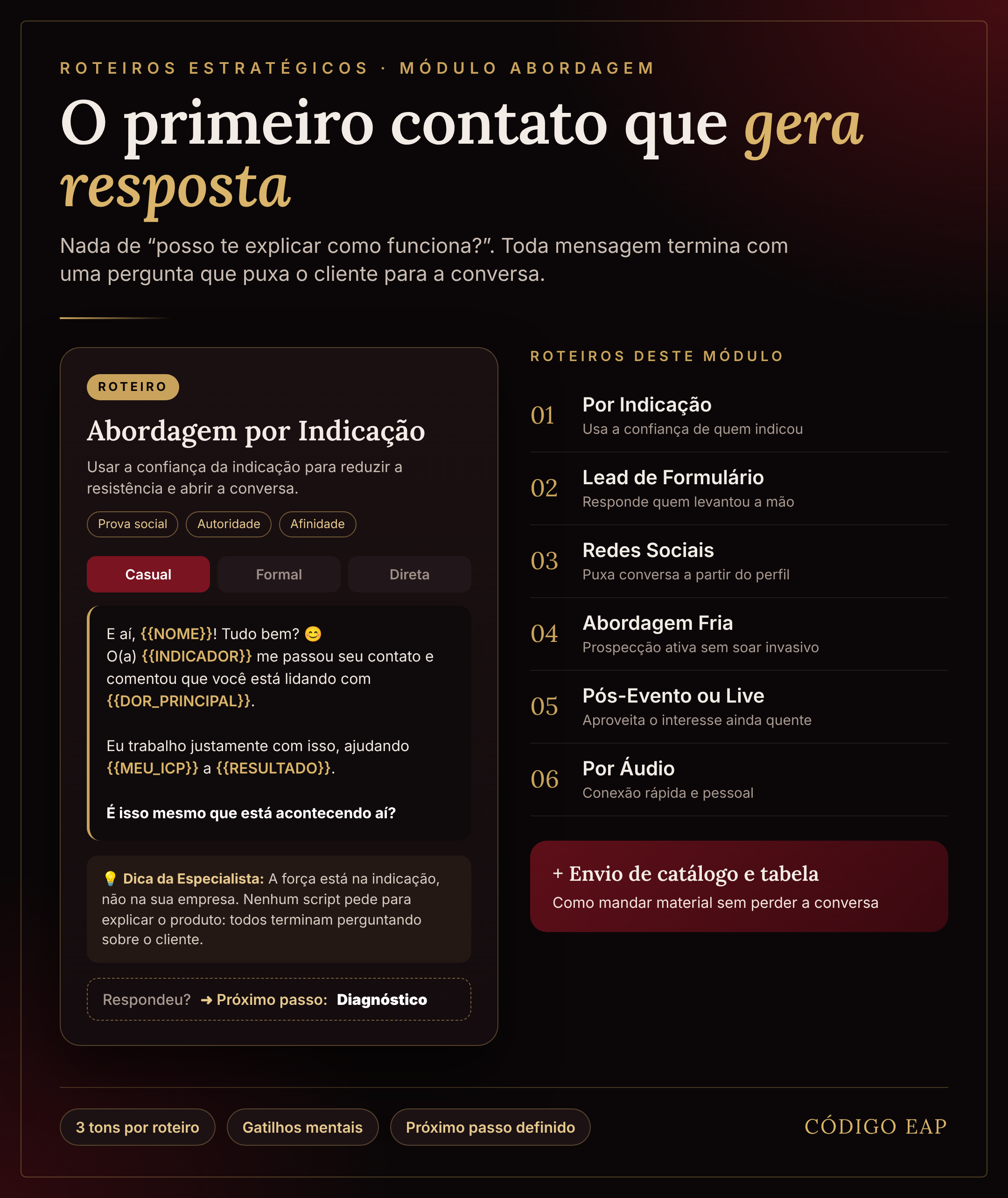 Roteiros estratégicos — Abordagem